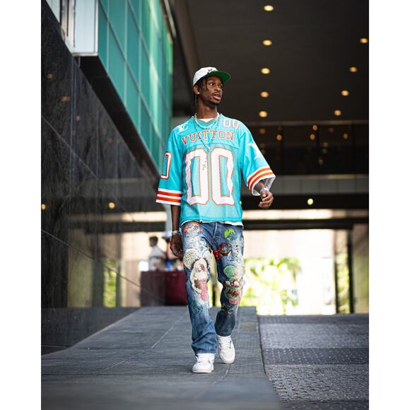 Louis Vuitton SS22 Hockey Jersey Tee Menthe Mint Green Logo T-Shirt Large L - Picture 3 of 16